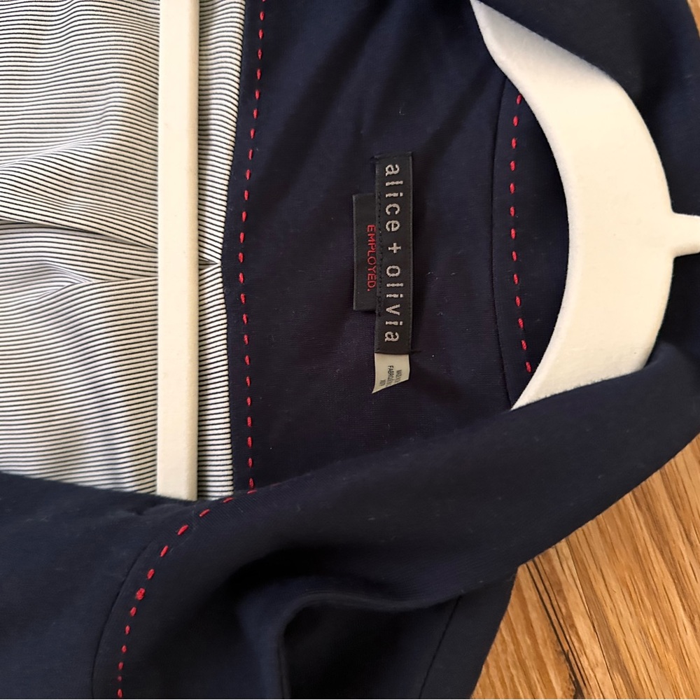 Alice + Olivia Black Navy Blazer with Bow Detail - Picture 12 of 16